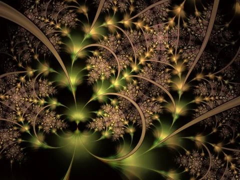 Fantasy bizarre geometric shape of recursive fractal structures Ilustración de archivo