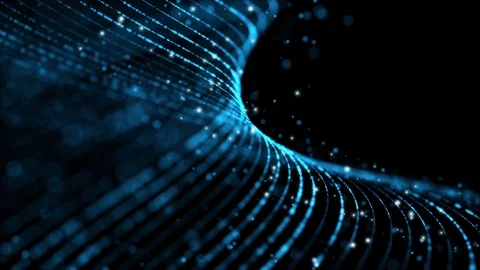 Fantasy blue textured abstract shape and light particles in organic motion Stock Footage 87279618