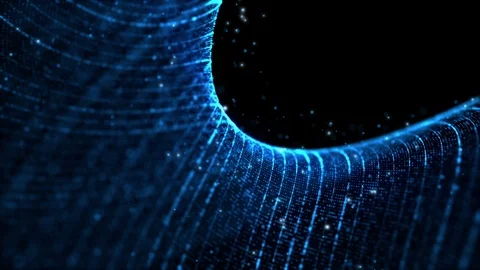 Fantasy blue textured abstract shape and light particles in organic motion Stock Footage 87279640