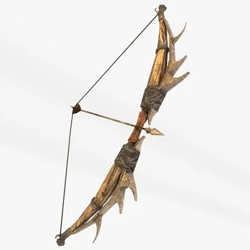 Fantasy bow and arrow 3D Model