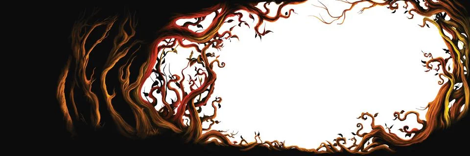 Fantasy branches frame Stock Illustration