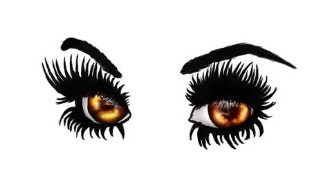Fantasy brown eyes イラスト素材