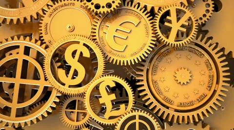 Fantasy business clockwork. 3d animation Stock Footage 34191360