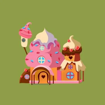 Fantasy Candy House. Vector Illustartion Stockillustratie