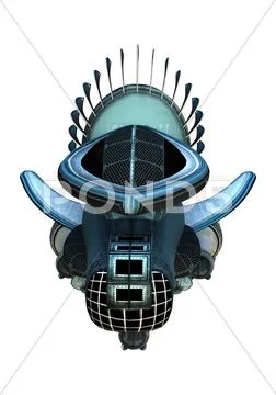 Fantasy Cargo Starship Stock Illustration