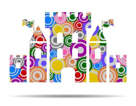Fantasy castle circles icon vector イラスト素材