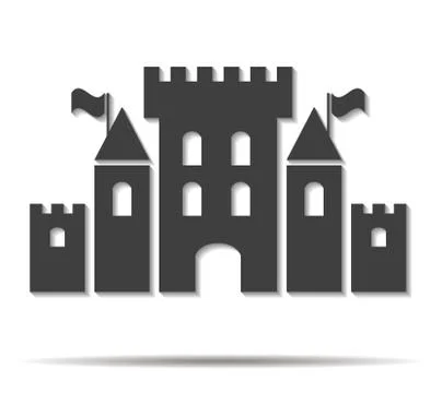 Fantasy castle double shadow icon vector イラスト素材