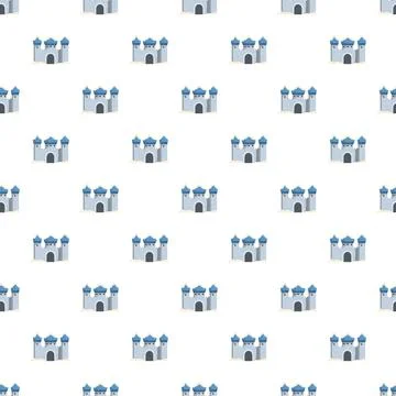Fantasy castle fortress seamless pattern background Stock Illustration
