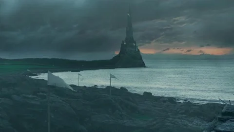 Fantasy Castle on a Hill Stock Footage 142330793