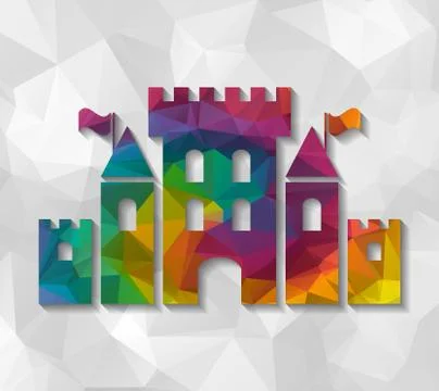 Fantasy castle low poly イラスト素材