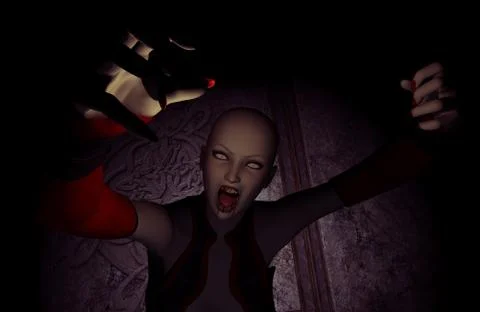 Fantasy character 3d render Stock-Illustration