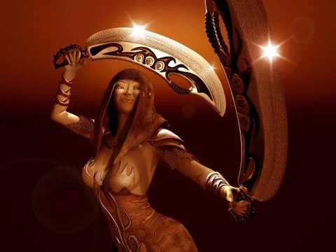 Fantasy character 3d render Stock-Illustration