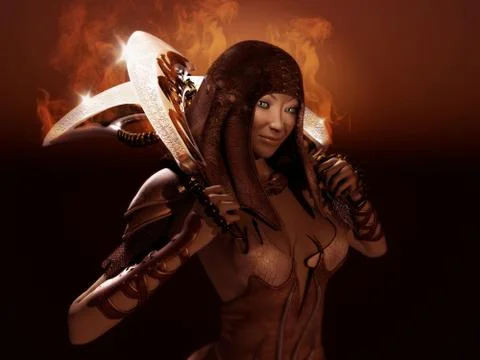 Fantasy character 3d render Stock-Illustration