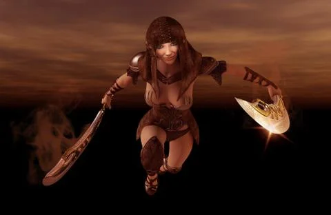 Fantasy character 3d render Illustrazione stock