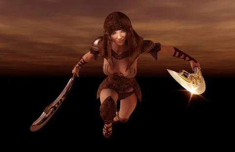 Fantasy character 3d render Illustrazione stock