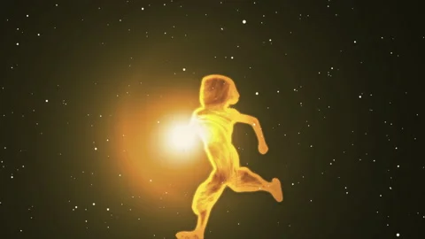 The fantasy of a child running carrying light in the night Video stock 168551902