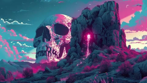 Fantasy Chill Animation Loop, Relaxing, LoFi. Spoky, Horror, Sci fi Stock Footage 265067944
