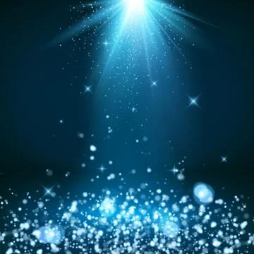 Fantasy Christmas Background. Scene with glitter and bokeh effect. Shiny stud Stock Illustration
