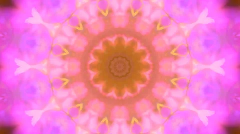 Fantasy circle floral kaleidoscopic pattern in pink and lilac colors Vídeos de archivo 58253120