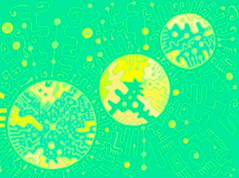 Fantasy colorful abstract decorative pattern. Doodle style background. Stock Illustration