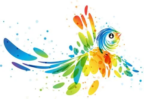 Fantasy colorful bird Stock Illustration