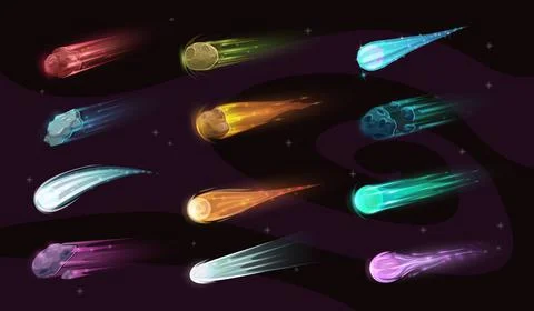 Fantasy comet, meteor or asteroid in space Illustrazione stock