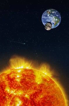 Fantasy composition of a solar eclipse seen from the Sun Fantasy compositi... Stock Photos