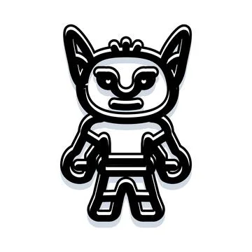 Fantasy creature character illustrating simple minimalist design 스톡 일러스트