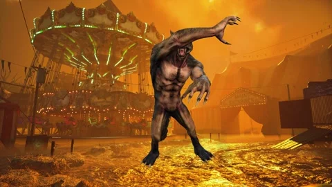 Fantasy Creature Dance in Apocalyptic Setting Stock Footage 321672093