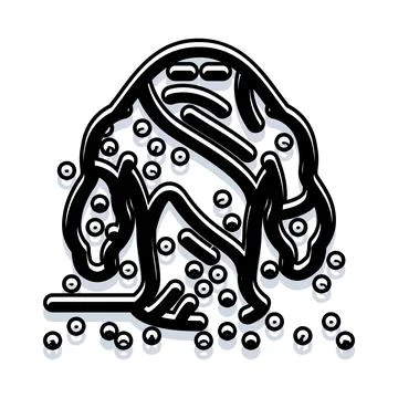 Fantasy creature illustration with melting and dripping elements Stockillustratie