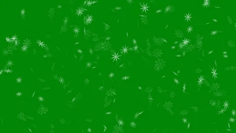 Fantasy December storm creation of white 3D snowflakes falling on green screen Stock Footage 125221022