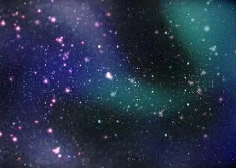Fantasy deep space nebula with stars Stock Illustration