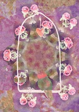 Fantasy design of hummingbird on swing Stock Illustration