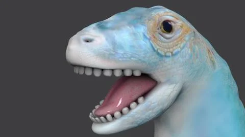 Fantasy dinosaur is smiling on a gray background Ilustración de archivo