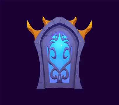 Fantasy door, magic gate portal for mystery game Stock Illustration