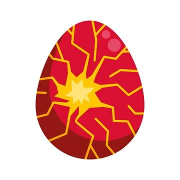 Fantasy dragon egg cracking symbol of new life Illustrazione stock