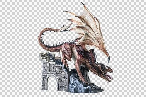 Fantasy  dragon on isolated background Stock Photos