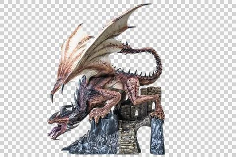 Fantasy  dragon on isolated background Stock Photos