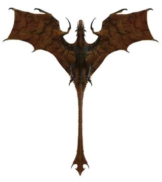 Fantasy dragon isolated on white 3d illustration Stock Illustration