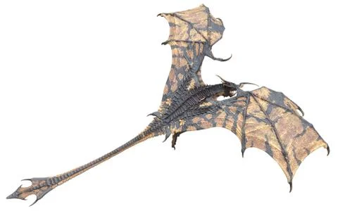 Fantasy dragon isolated on white 3d illustration Stock Illustration