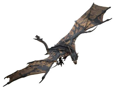 Fantasy dragon isolated on white 3d illustration Stock Illustration