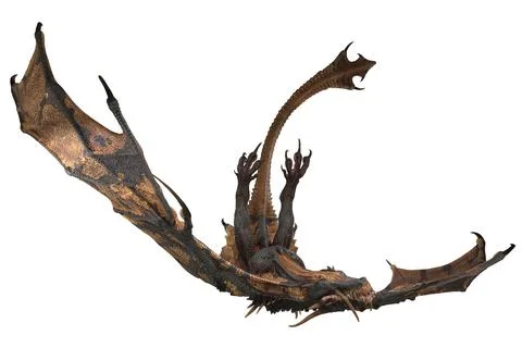 Fantasy dragon isolated on white 3d illustration Stock Illustration