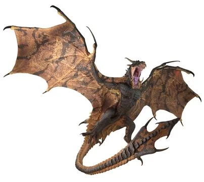 Fantasy dragon isolated on white 3d illustration Stock Illustration