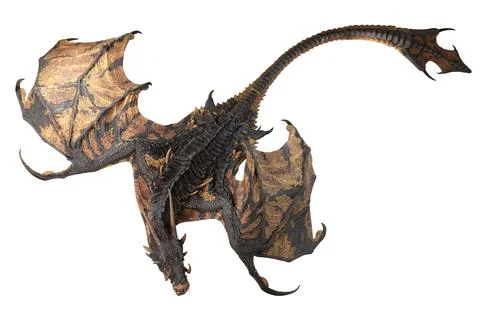 Fantasy dragon isolated on white 3d illustration Stock Illustration