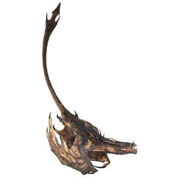 Fantasy dragon isolated on white 3d illustration Stock Illustration