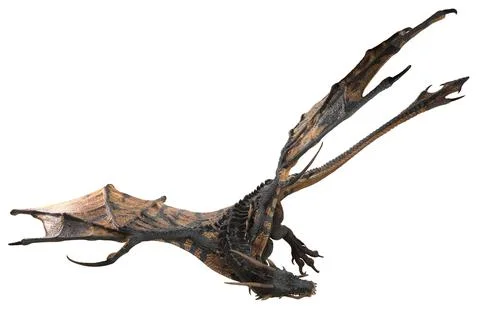 Fantasy dragon isolated on white 3d illustration Stock Illustration