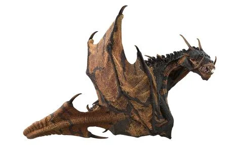 Fantasy dragon isolated on white 3d illustration Stock-Illustration