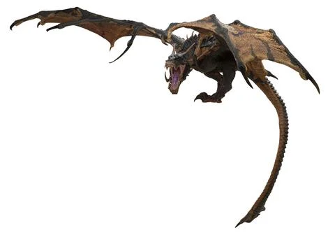 Fantasy dragon isolated on white 3d illustration Stock Illustration