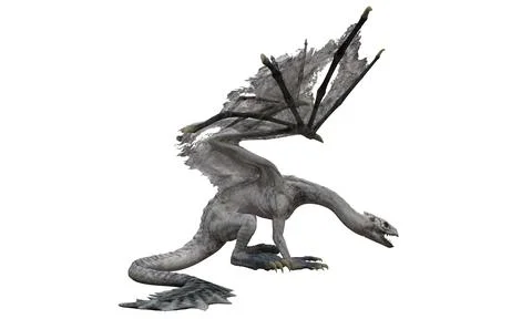Fantasy dragon isolated on white 3d illustration Illustrazione stock