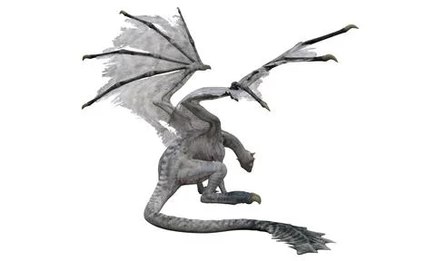 Fantasy dragon isolated on white 3d illustration Stock Illustration